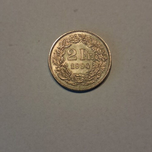 Swiss 2 Francs coin used from 1994