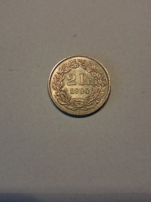 Swiss 2 Francs coin used from 1994