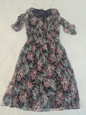 Massimo Dutti Silk Floral Chiffon Midi Dress like new, size 36