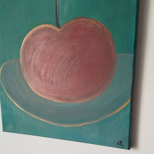 Painting on canvas 40x40 cm tempera unique handmade