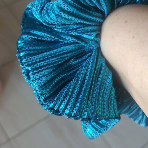 Scrunchie XL handmade mermaid pleated from Greek fabric