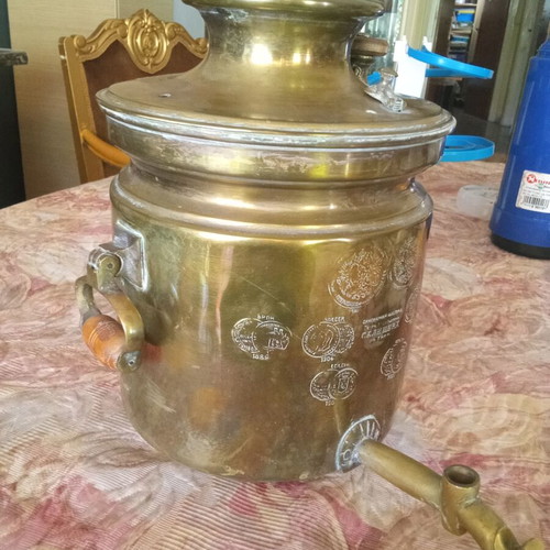 Salishchev/Batashov samovar, pre-1889, authentic antique with award stamps