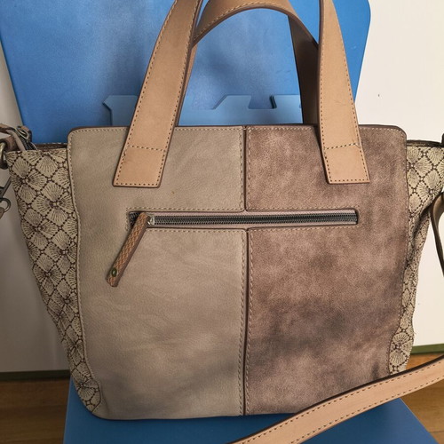 Kimmidoll handbag with removable strap, beige and brown