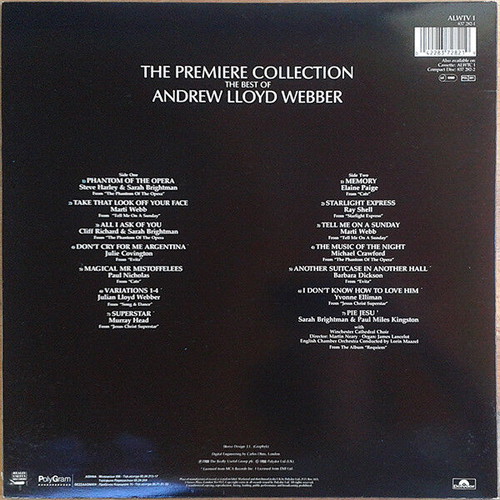 The Premiere Collection The Best Of Andrew Lloyd Webber vinyl used, classical