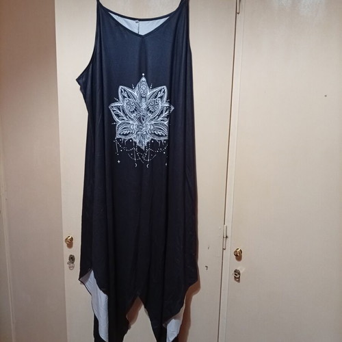 Sleeveless dress 5XL new, black, asymmetrical
