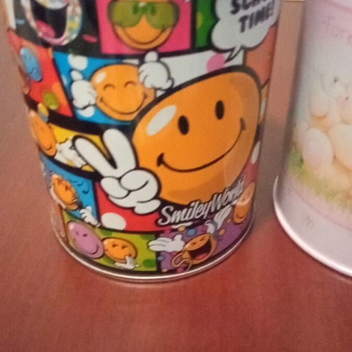 Metal pencil holders for children, set of five used