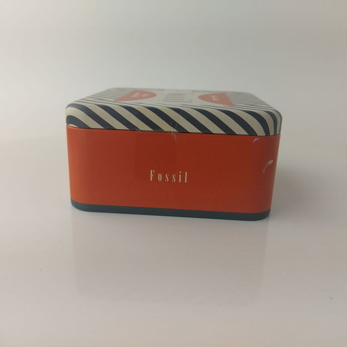 Metal Fossil watch box used