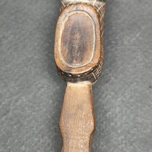Wooden smoking pipe vintage used in tsarouchi shape