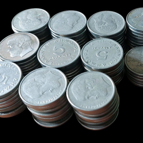 Greek coins used, complete set