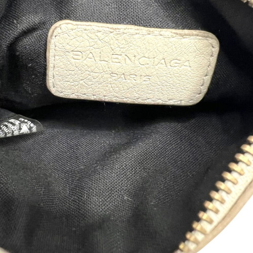Balenciaga City cloth coin wallet used, beige