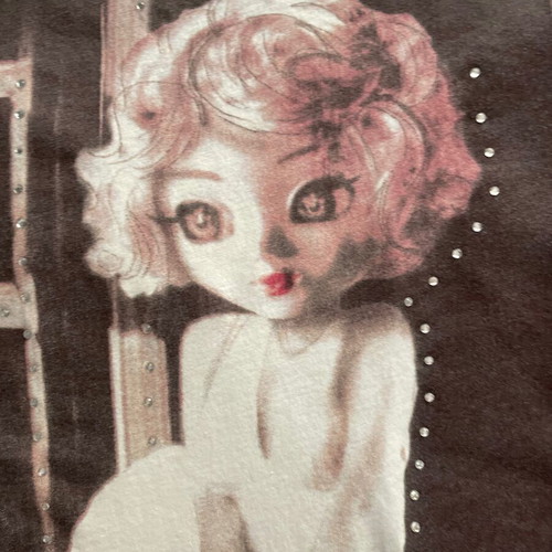 Pinko kids t-shirt white with Marilyn Monroe print and strass, used