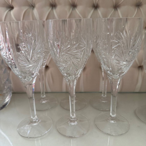 Crystal wine glasses set of 6 like new, handmade design