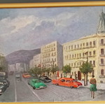 Ελαιογραφία Λεωνίδας Τσεμπερώφ Οδός Σταδίου σε υπεράριστη κατάσταση