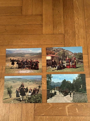 Postcards used, pack of 4, traditional Metsovo
