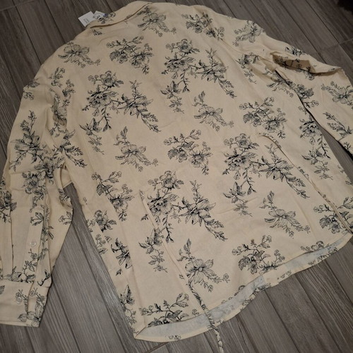 Sinsay Floral Shirt linen blend XXL new with tags