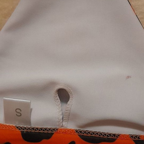 High-waisted bikini with animal print, orange, size S