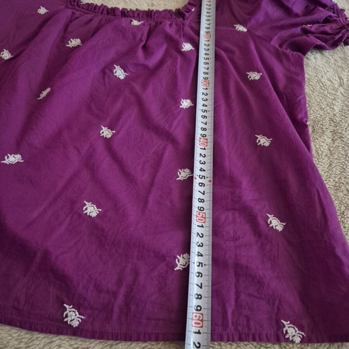 Cotton embroidered top Marks & Spencer like new, size XXL, purple