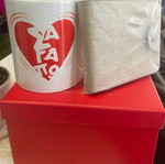 Gift set mug and wallet in paper packaging