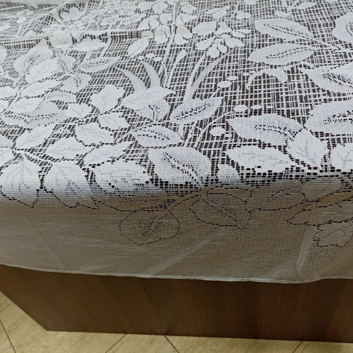 Curtain fabric lace white new 8.50x2.80