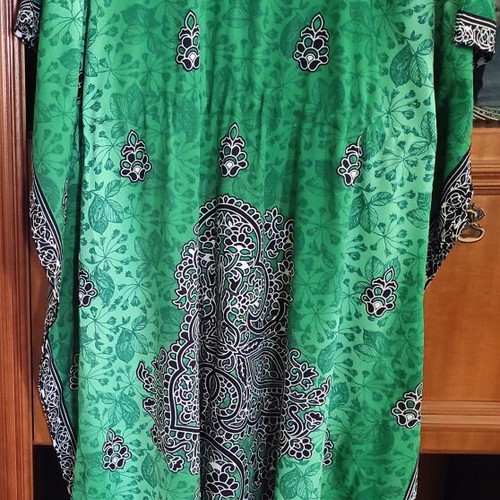 Kaftan green and grey beachwear, like new, Rima Beachwear