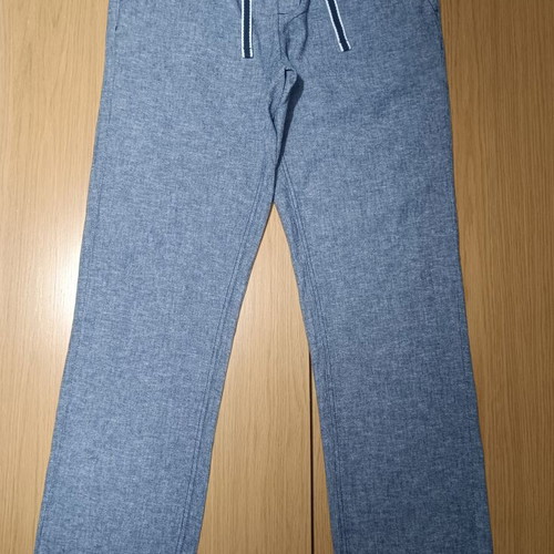 Livergy Men's Linen Pants new, size L, blue melange