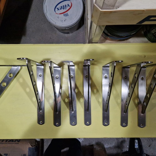 Heavy-Duty Support Brackets like new, nickel color