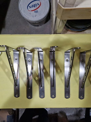 Heavy-Duty Support Brackets like new, nickel color