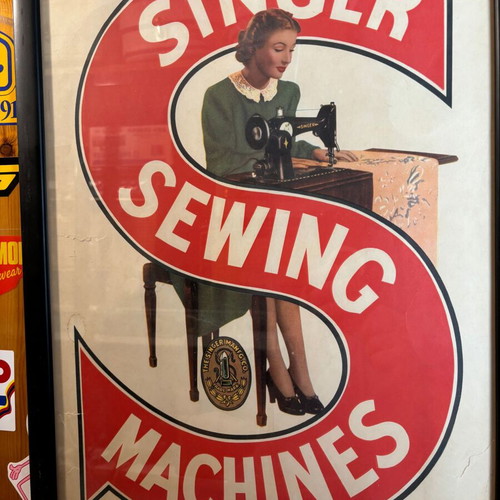 Singer vintage advertising poster used
