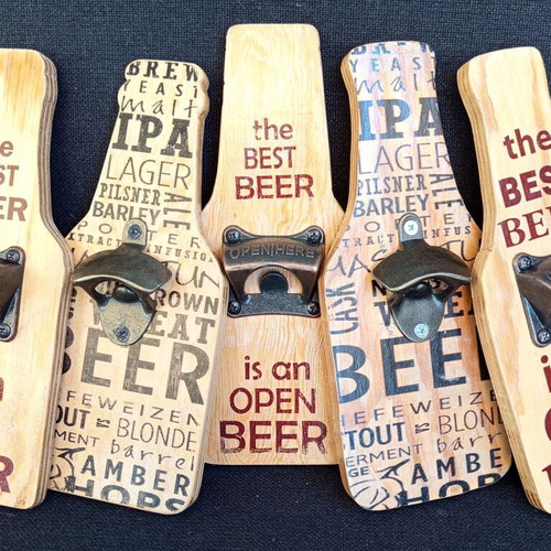 Wooden Bottle Opener 28 cm height.