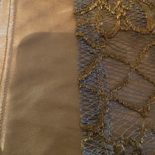 Celestino short-sleeve blouse like new with golden lace, size M