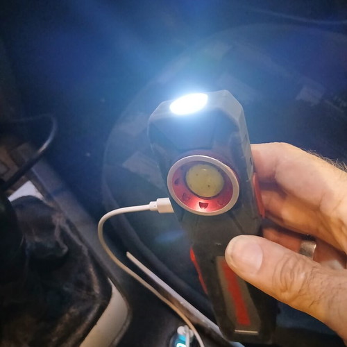 Multifunctional rechargeable flashlight used