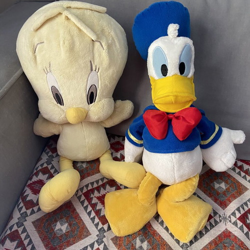 Donald Duck and Tweety plush toys, 55cm