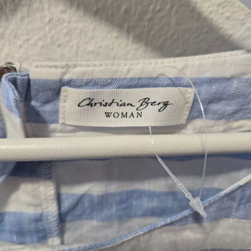 Christian Berg blouse, linen, white and blue, XL