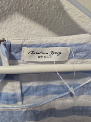 Christian Berg blouse, linen, white and blue, XL