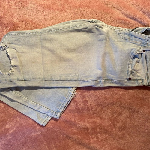 Bershka women's jeans used, blue, elastic with knee rip