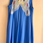 Raxevsky blue dress with embroidered butterfly back, like new, size M