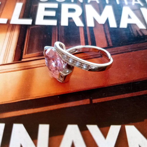 Galerie Tsangarakis silver 925 ring plated with pink zircon and white sapphires new