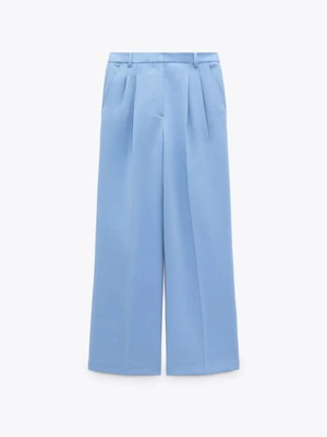 Zara high-waisted palazzo pants xs like new, blue