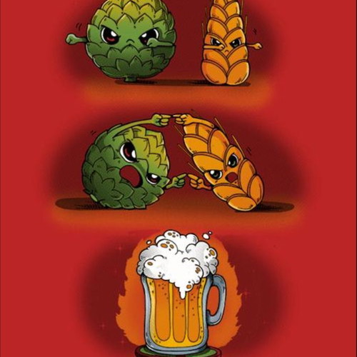 Beer fusion red t-shirt (new)