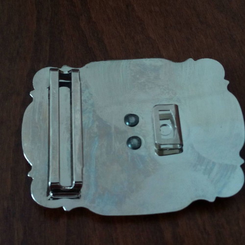 Gutos belt buckle used, silver, collectible vintage 1960