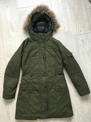 The North Face long down jacket green, size S, used