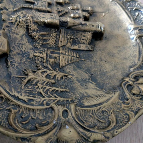 Decorative ceramic plate used with embossed design
