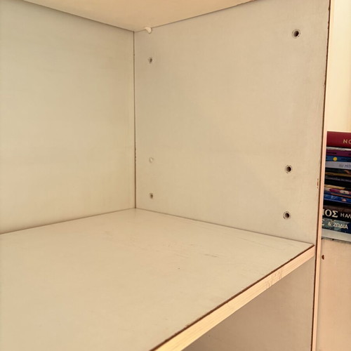 Two white bookcases with cupboard, 85cm width