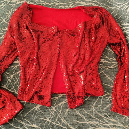 Red bolero new with sequins one size