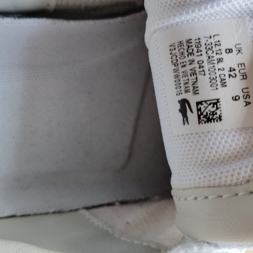 Lacoste men's sports sneakers used, size 42, white