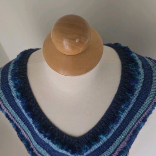 Vintage handmade blouse used, rare multicolor design