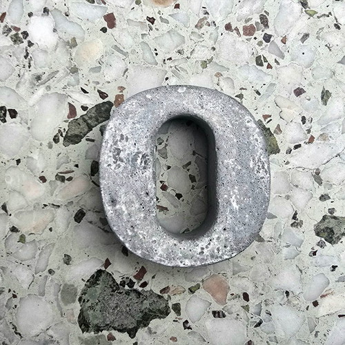 Concrete decorative number 0, handmade