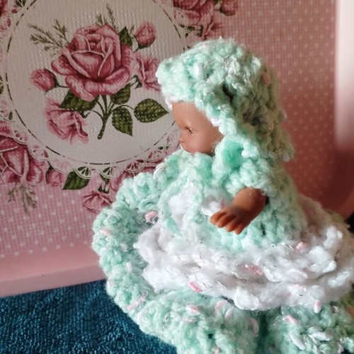 Doll with Handmade Dress and Hat New
