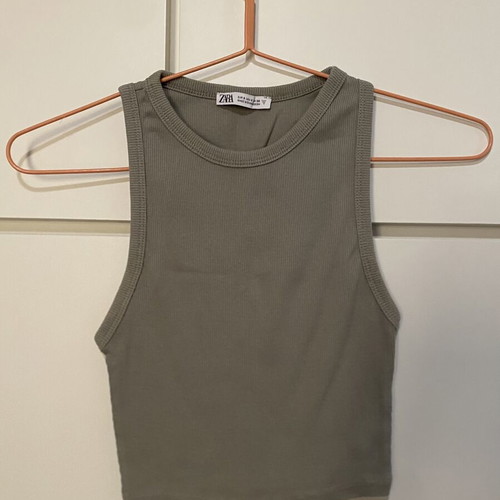 Zara khaki crop top, size S