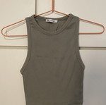 Zara khaki crop top, size S